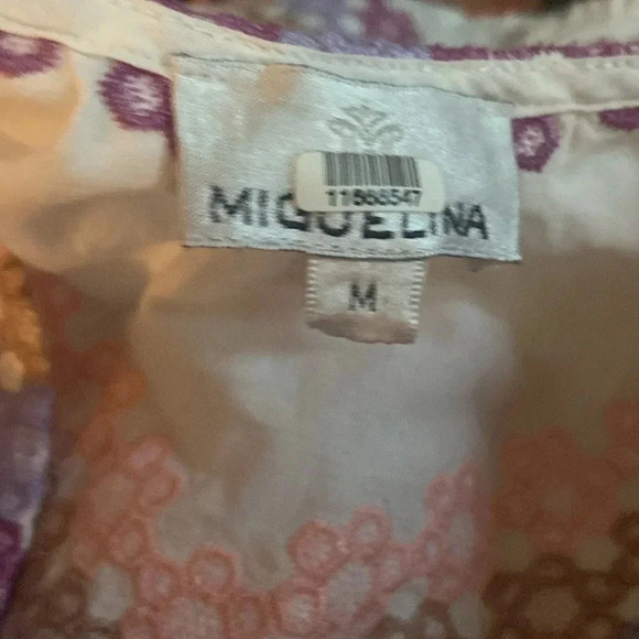 Migulina Ali Embroidered Wrap Dress Sz M 100% Cotton Embroidered - Picture 5 of 6